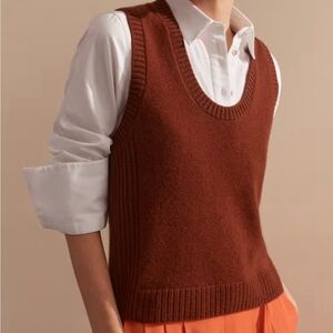 Beautiful ME+EM NWT Cashmere Scoop Neck Sweater Vest - Small